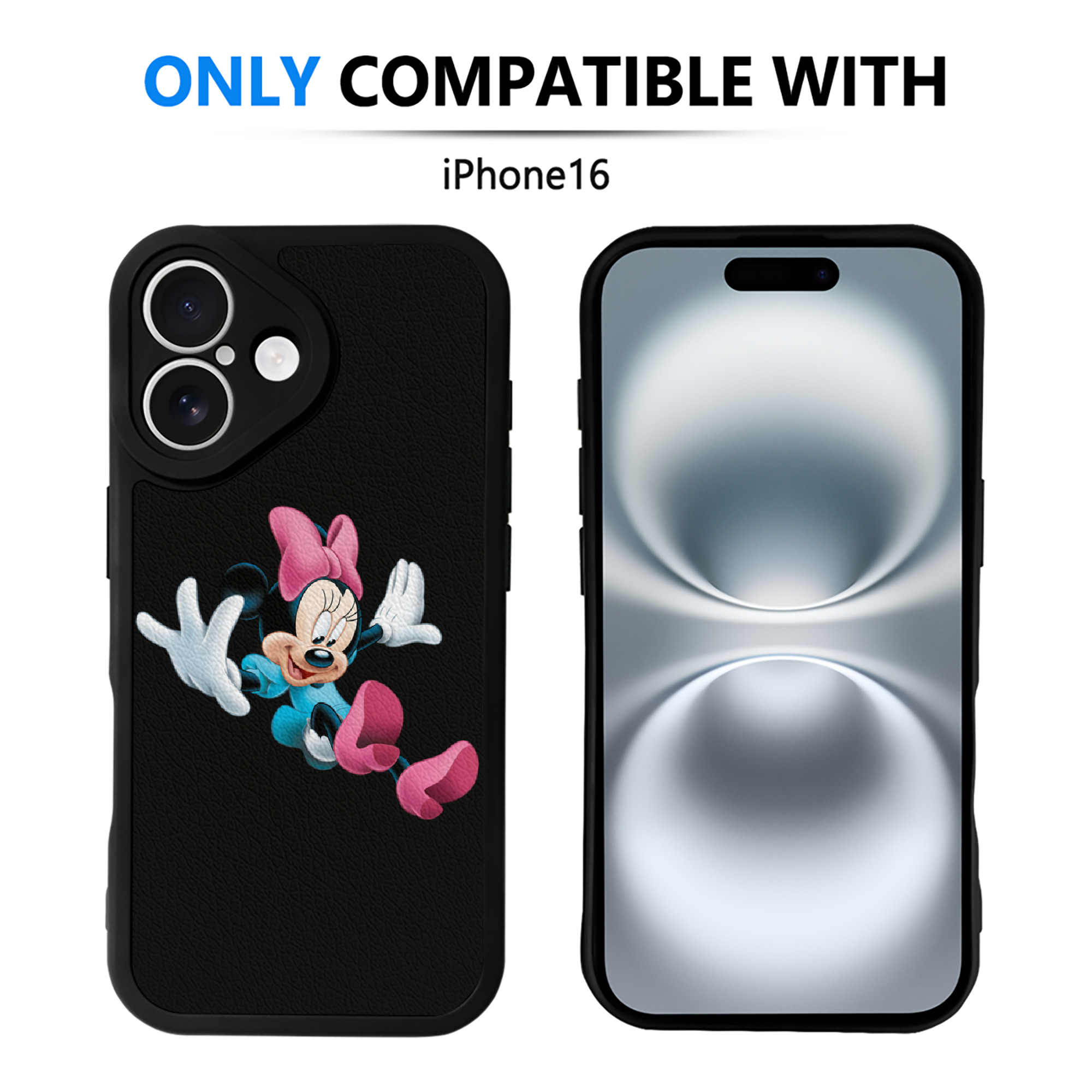 （画像用） ミッキーマウス Mickey Mouse 【iPhone 16シリーズ対応】シリコンスマホケース（レザー調） 材質：シリコン